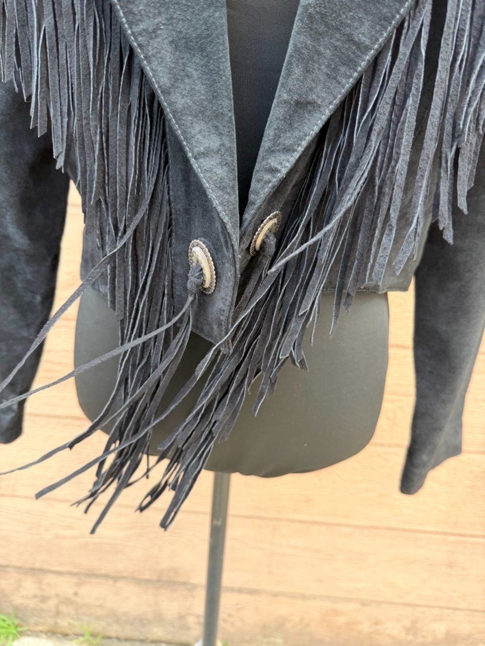 Vintage Scully Fringed cropped Suede Women's western Jacket - Black - Picture 5 of 14